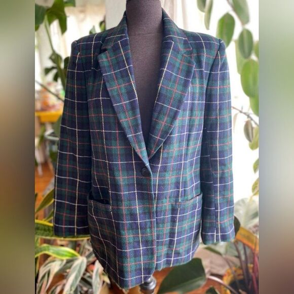 Beautiful blazer with red, green, yellow and navy - Picture 1 of 4